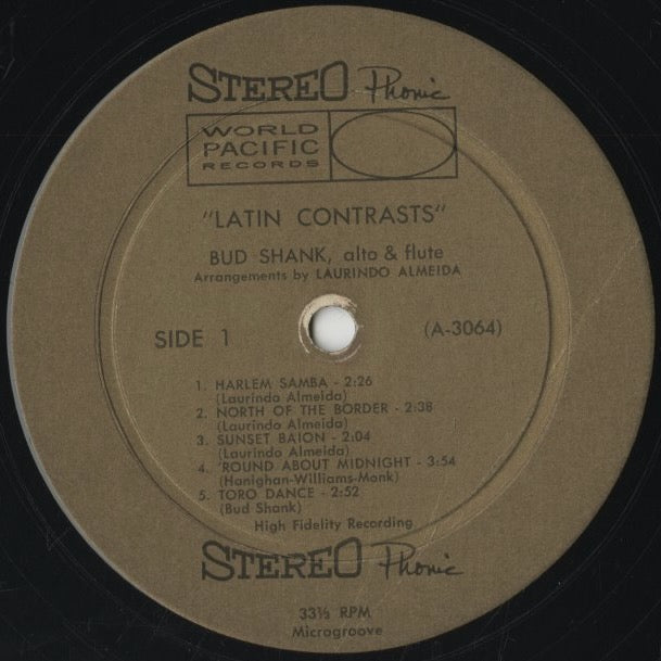 Bud Shank - Latin Contrasts (1281) LP 1959 US World Pacific|中古LP