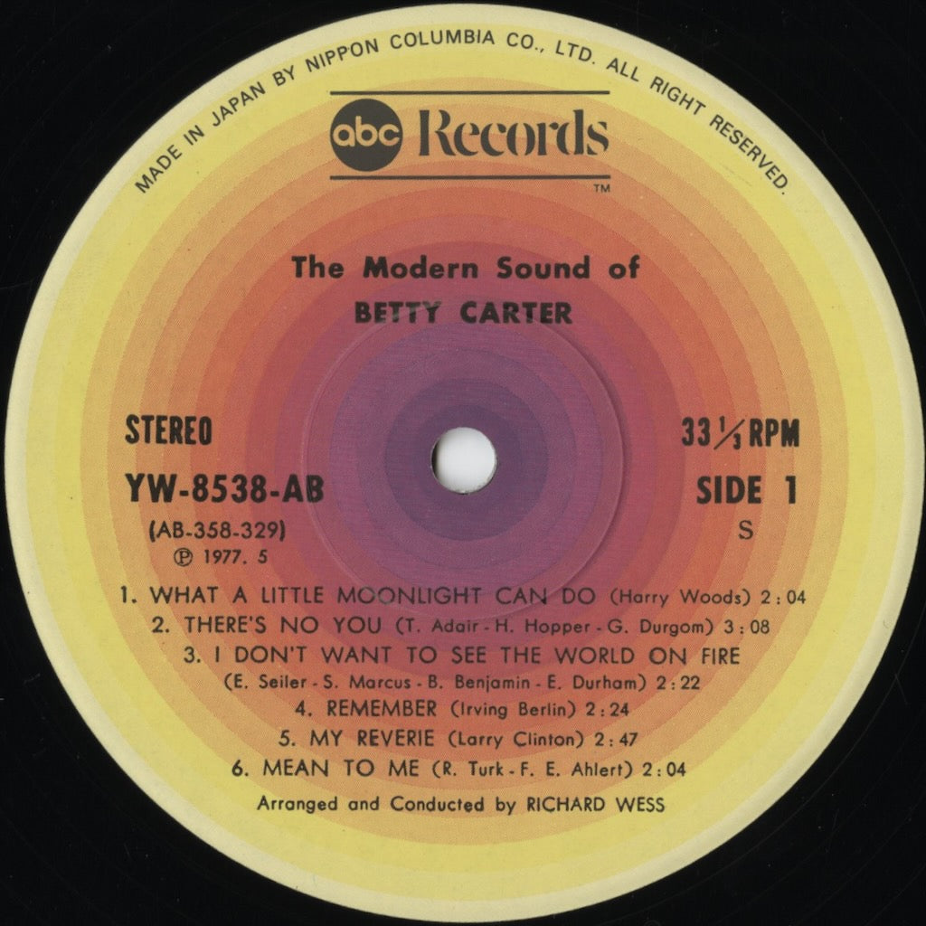 Betty Carter - The Modern Sound Of Betty Carter (YW-8538-AB) LP 1977 JPN ABC-Paramount