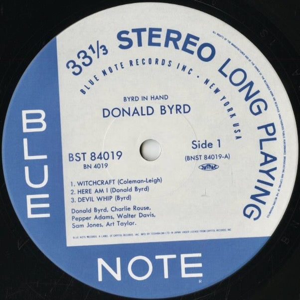 Donald Byrd / ドナルド・バード / Byrd In Hand (BN 4019)