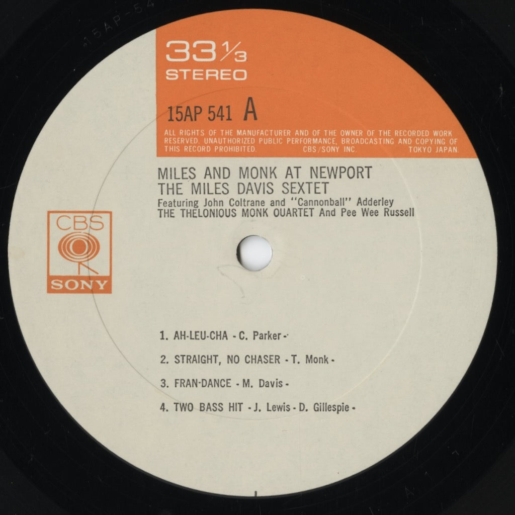 Miles Davis / Thelonious Monk - Miles & Monk At Newport (15AP 541) 1977 JPN CBS/Sony|中古LP