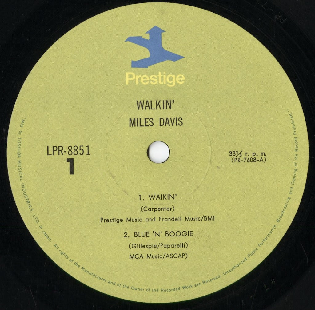 Miles Davis - Walkin' (LPR-8851) 1973 JPN Prestige|中古LP