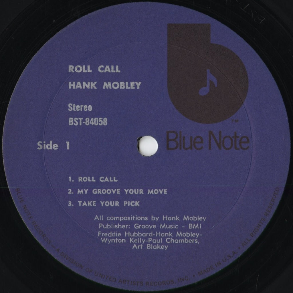 Hank Mobley - Roll Call (BST-84058) 1973 US Blue Note|中古LP