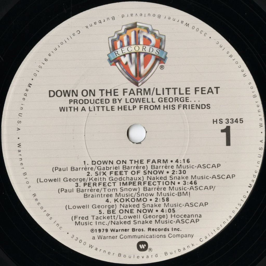 Little Feat – Down On The Farm (HS 3345) LP 1979 US Warner Bros. | 中古LP