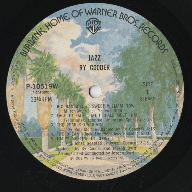 Ry Cooder / ライ・クーダー / Jazz (P-10519W)