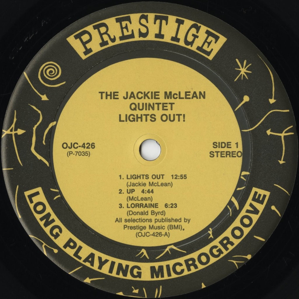 Jackie McLean - Lights Out! (OJC-426) LP 1990 US Prestige - Original Jazz Classics