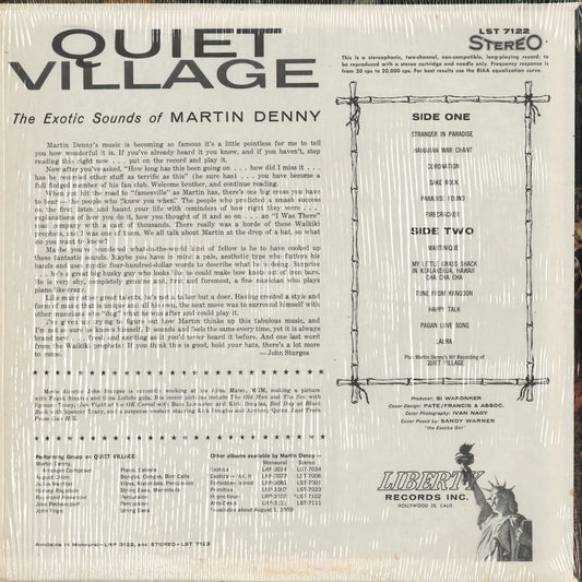 Martin Denny - Quiet Village (LST 7122) 1966 US Liberty STEREO|中古LP