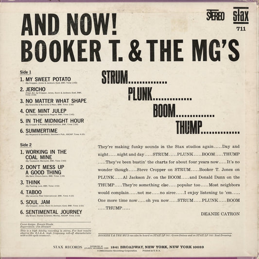 Booker T. And The M.G.'s - And Now! (S-711) 1966 US Stax|中古LP