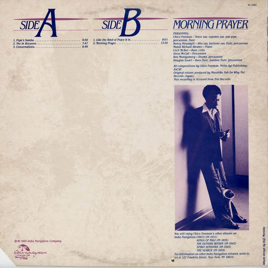 Chico Freeman - Morning Prayer (IN-1063) 1984 US India Navigation|中古LP