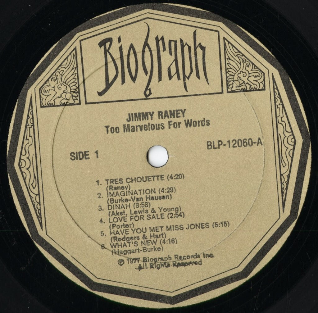 Jimmy Raney - Too Marvelous For Words (BLP-12060) 1979 US Biograph|中古LP