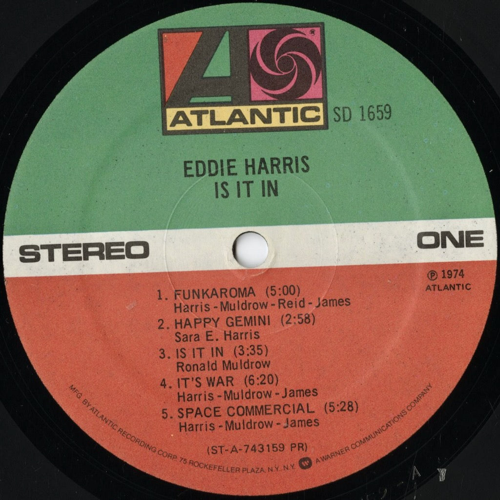 Eddie Harris - Is It In (SD 1659) 1975 US Atlantic|中古LP