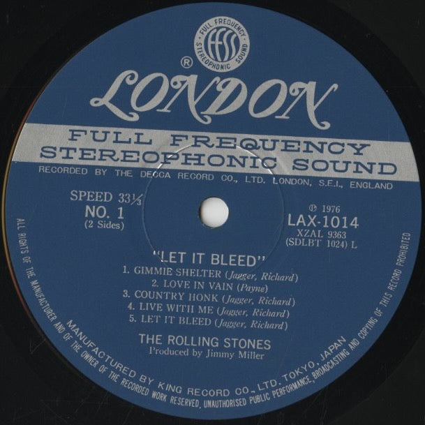 Rolling Stones / ローリング・ストーンズ / Let It Bleed (LAX 1014)