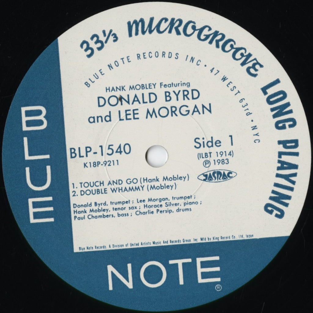 Hank Mobley - Hank Mobley With Donald Byrd And Lee Morgan (K18P-9211) 1983 JPN Blue Note|中古LP