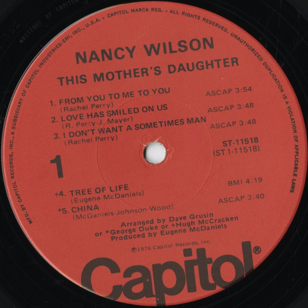 Nancy Wilson – This Mother's Daughter (ST-11518) 1976 US Capitol | 中古LP