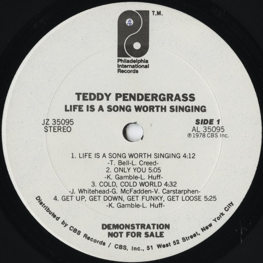 Teddy Pendergrass - Life Is A Song Worth Singing (JZ 35095) LP 1978 US Philadelphia International|中古LP