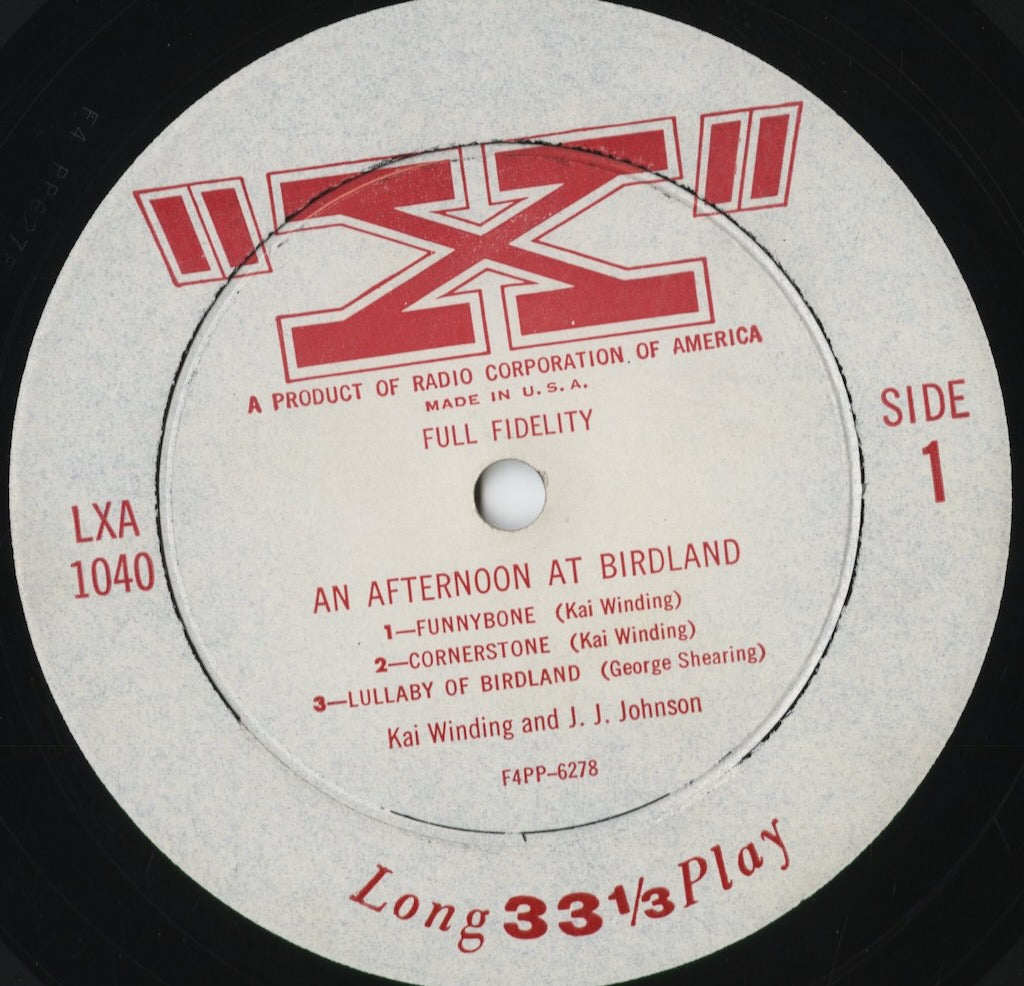 J.J. Johnson And Kai Winding - An Afternoon At Birdland (LXA 1040) 1956 US "X"|中古LP