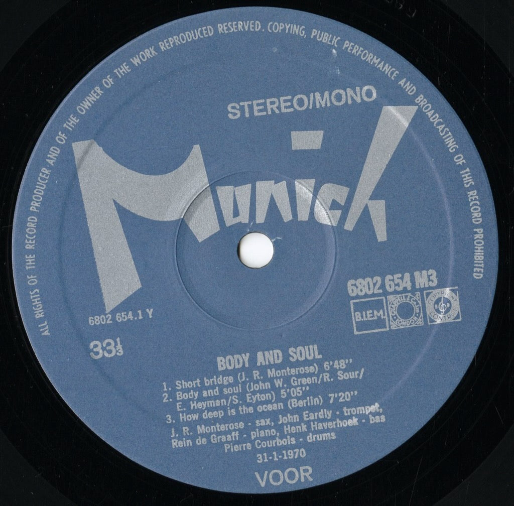 J.R. Monterose - Body And Soul (6803 654 M3) NLD Munich|中古LP