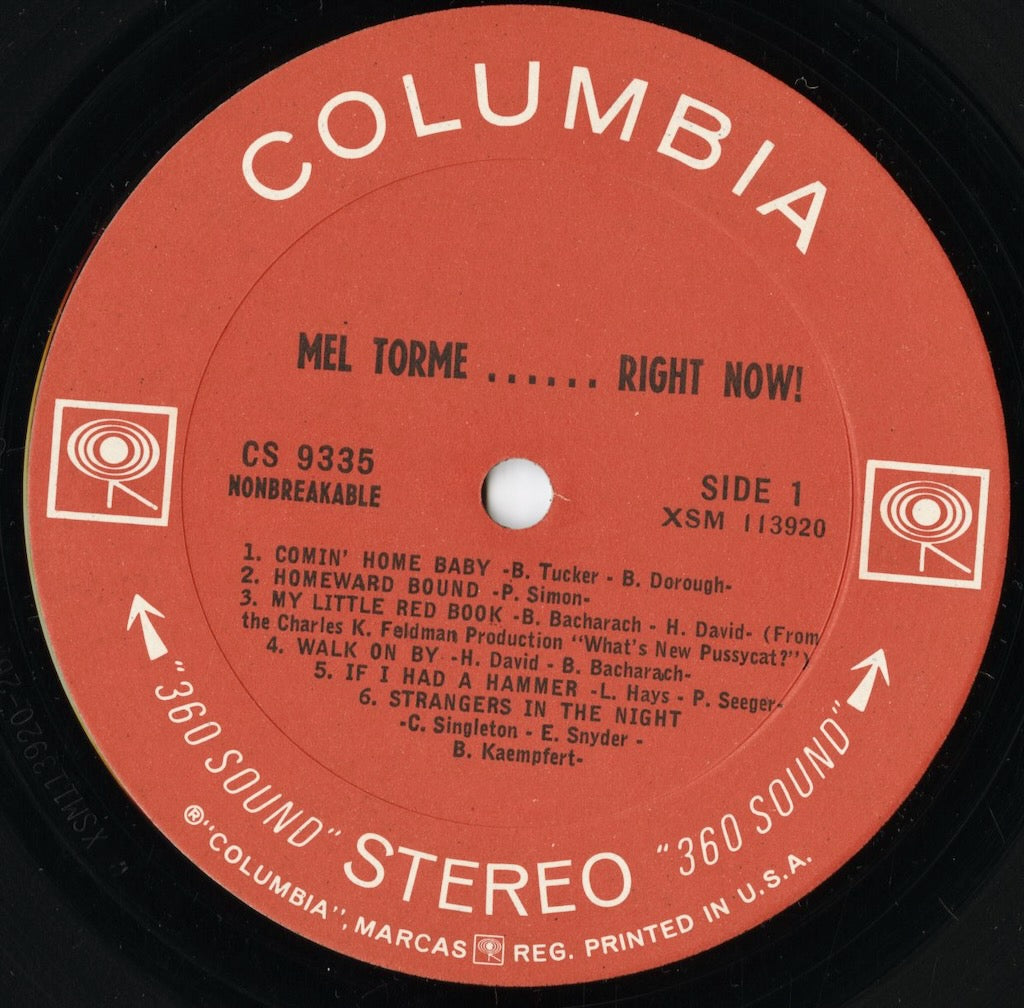 Mel Torme - Right Now! (CS 9335) 1966 US Columbia|中古LP