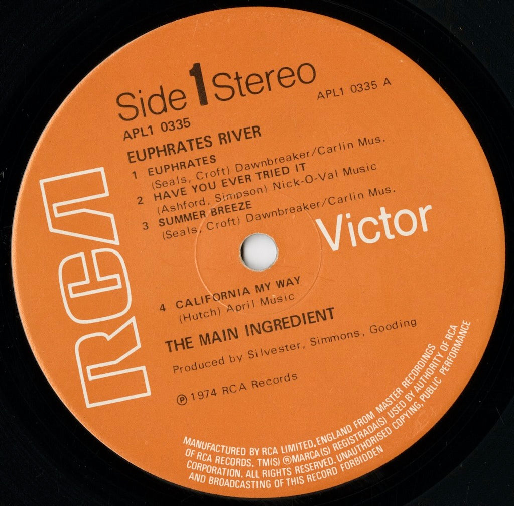 The Main Ingredient - Euphrates River (APL1 0335) LP 1974 UK RCA Victor|中古LP