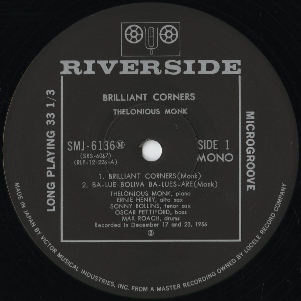 Thelonious Monk - Brilliant Corners (SMJ-6136M) 1976 JPN Riverside|中古LP