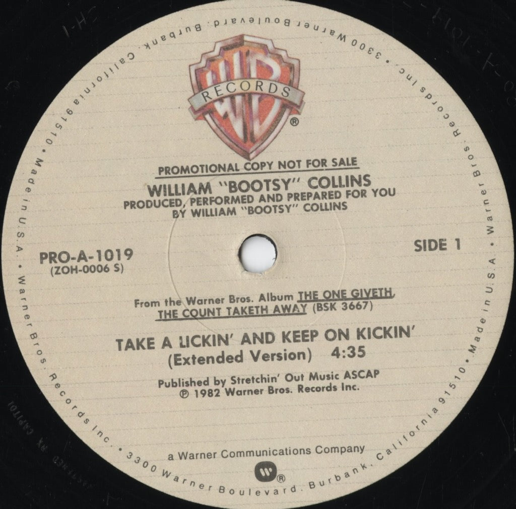 Bootsy Collins - Take A Lickin' And Keep On Kickin' (PRO-A-1019) 1982 US Warner Bros.|中古 12"