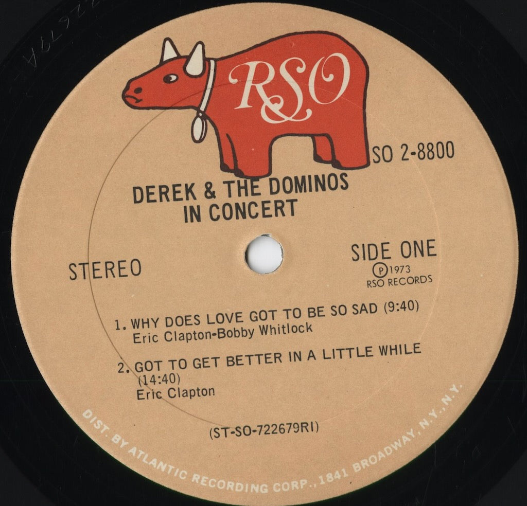 Derek & The Dominos - In Concert (SO 2-8800) 1973 US RSO|中古LP