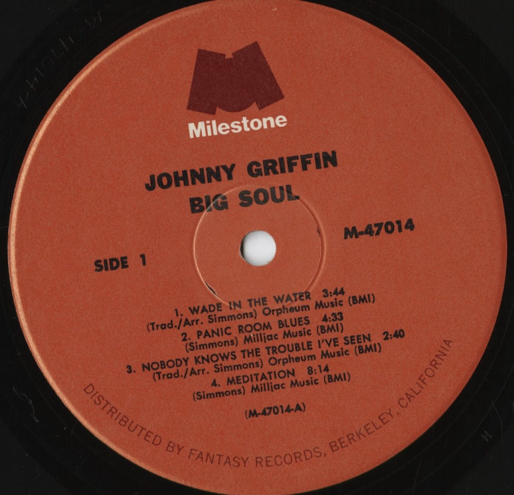 Johnny Griffin - Big Soul (M-47014) 1973 US Milestone|中古LP