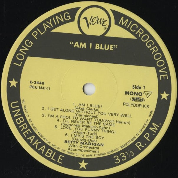 Betty Madigan / ベティ・マディガン / Am I Blue? (POJJ-1631)