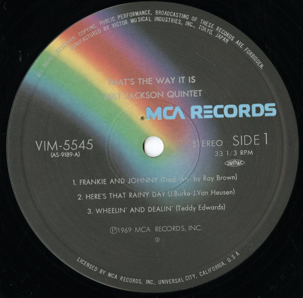 Milt Jackson - That's The Way It Is (VIM-5545) LP 1979 JPN MCA|中古LP