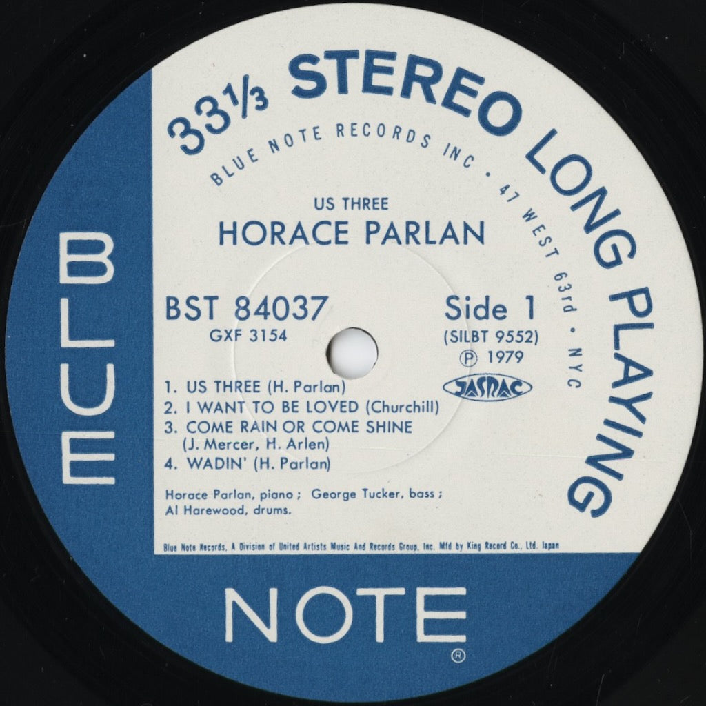 Horace Parlan - Us Three (GXF-3154) 1979 JPN Blue Note|中古LP