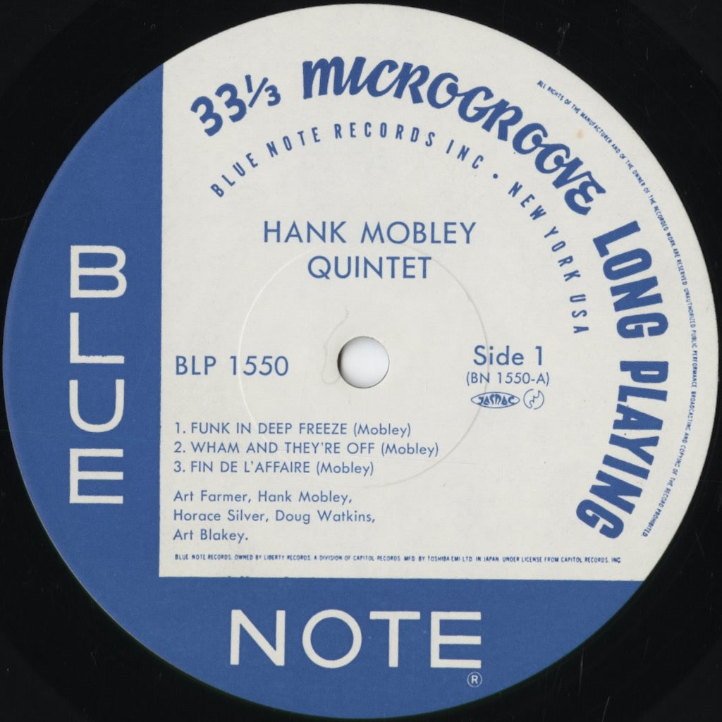 Hank Mobley - Hank Mobley Quintet (BLP 1550) 1984 JPN Blue Note / 東芝|中古LP