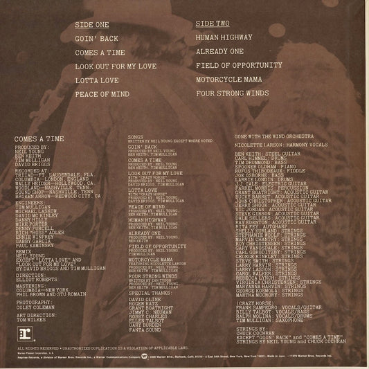 Neil Young - Comes A Time (P-10477R) 1978 JPN Reprise|中古LP