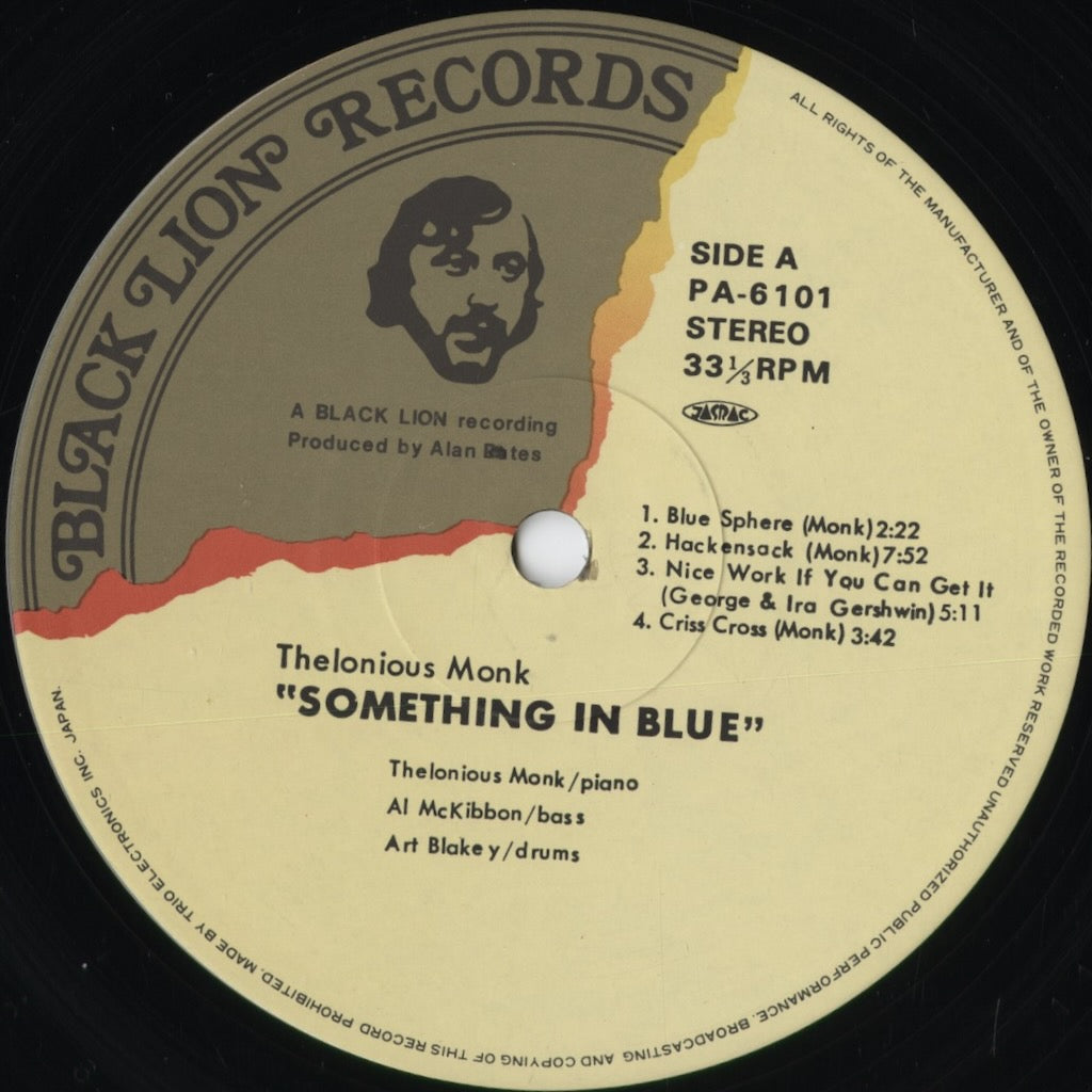 Thelonious Monk - Something In Blue (PA-6101) 1977 JPN Black Lion - Trio|中古LP