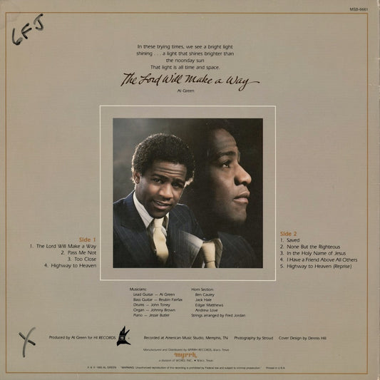 Al Green - The Lord Will Make A Way (MSB-6661) 1980 US Myrrh|中古LP