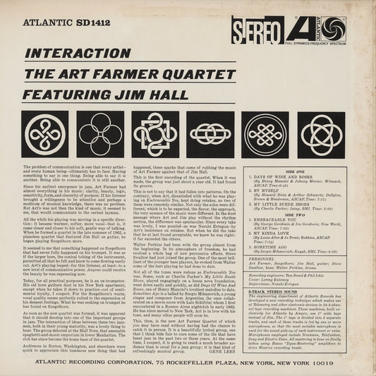 The Art Farmer Quartet Featuring Jim Hall - Interaction (P-4540A) LP 1976 JPN Atlantic|中古LP