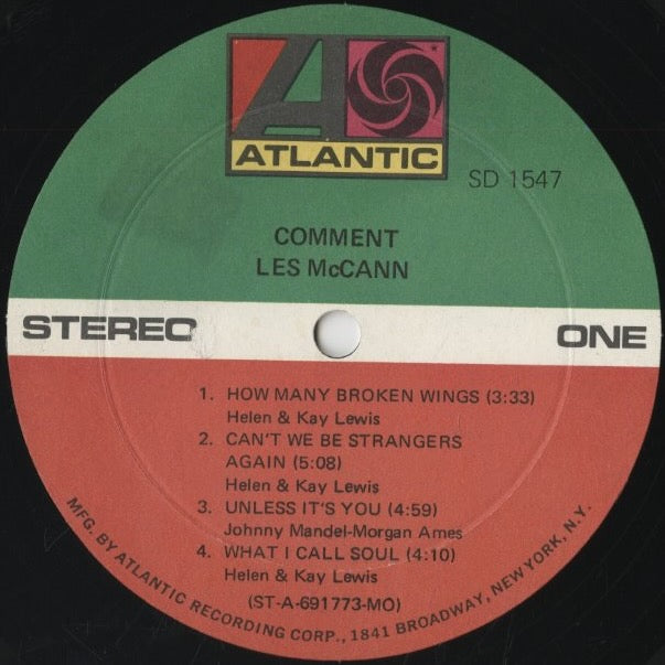 Les McCann – Comment (SD 1547) LP 1970 US Atlantic | 中古LP