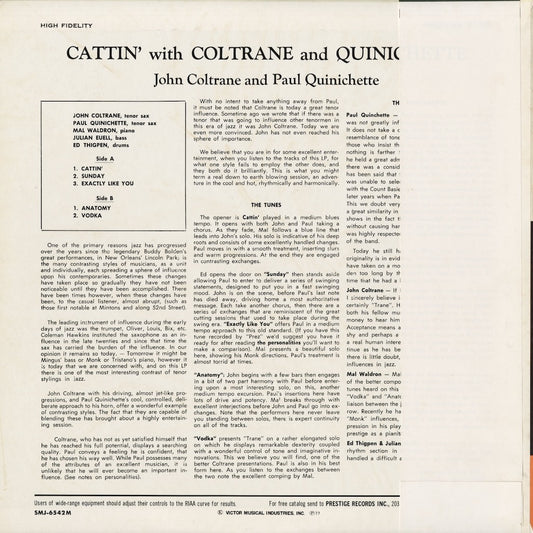 John Coltrane - Cattin' With Coltrane And Quinichette (SMJ-6542M) 1977 JPN Prestige|中古LP