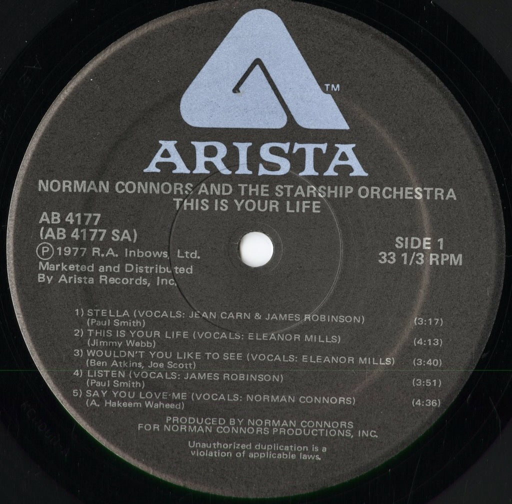 Norman Connors – This Is Your Life (AB 4177) 1977 US Arista|中古LP