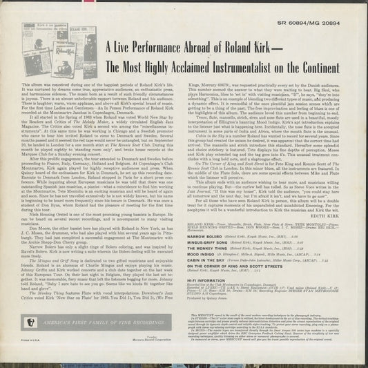 Roland Kirk - Kirk In Copenhagen (SR60894) LP 1964 US Mercury|中古LP