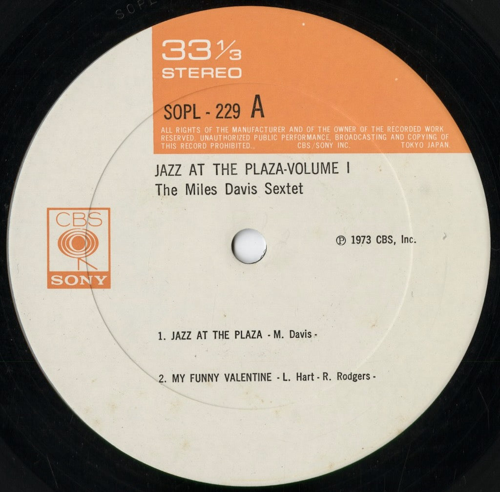Miles Davis - Jazz At The Plaza Vol.1 (SOPL 229) LP 1973 JPN CBS Sony|中古LP