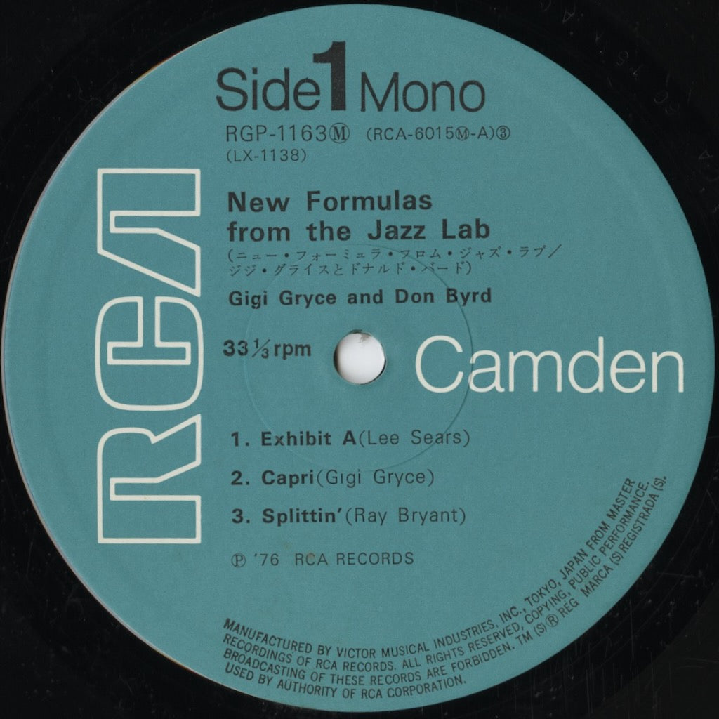 Gigi Gryce - Donald Byrd - New Formulas From The Jazz Lab (RGP-1163(M)) LP 1976 JPN RCA Camden