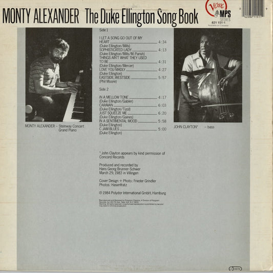 Monty Alexander - The Duke Ellington Song Book (821-151-1) 1984 US Verve|中古LP
