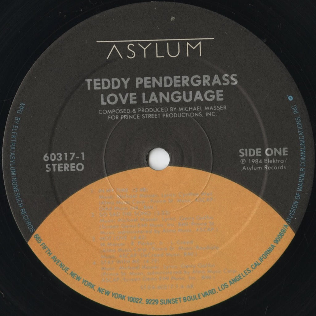 Teddy Pendergrass - Love Language (60317-1) 1984 US Asylum|中古LP
