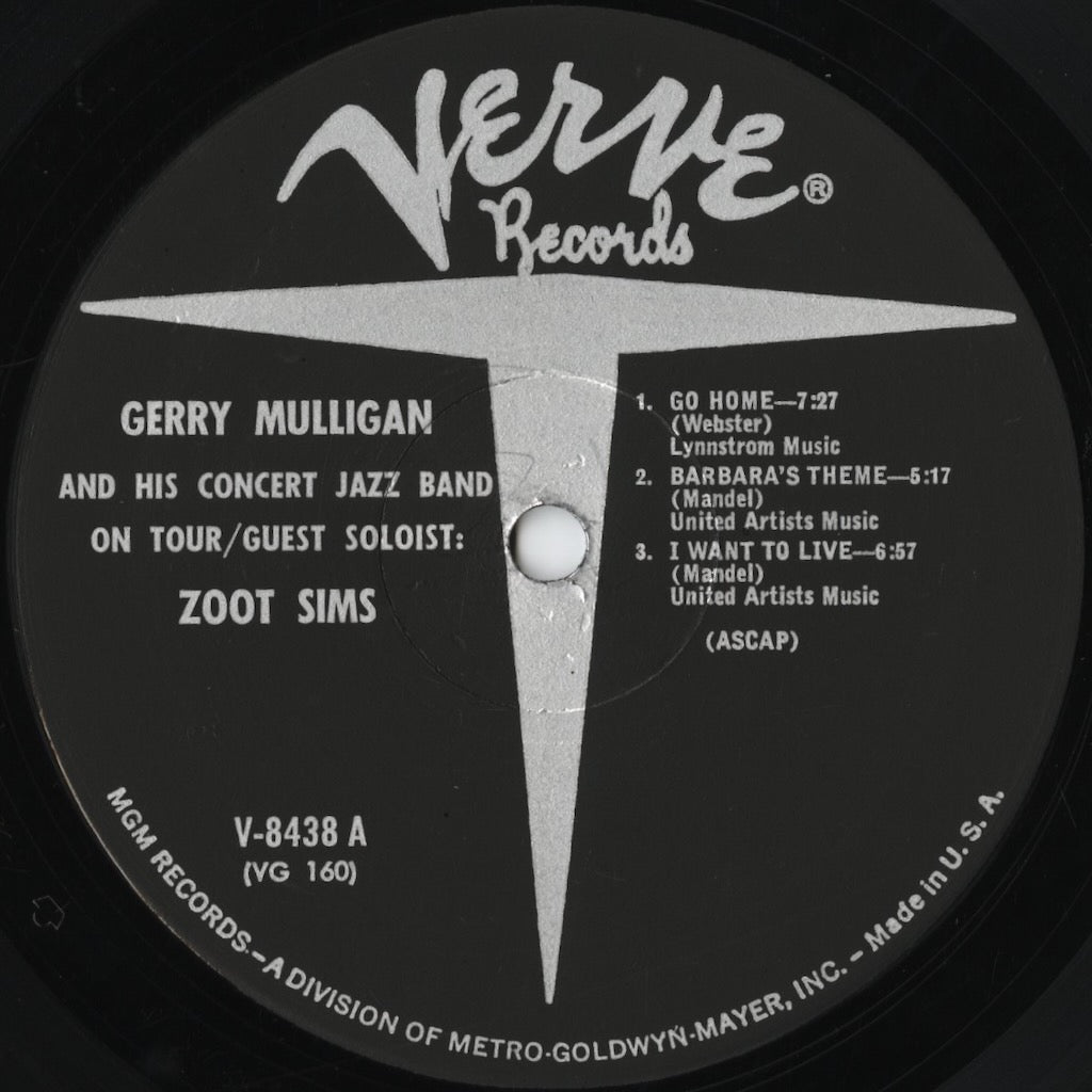 Gerry Mulligan - And The Concert Jazz Band On Tour (V-8438) LP 1962 US Verve|中古LP