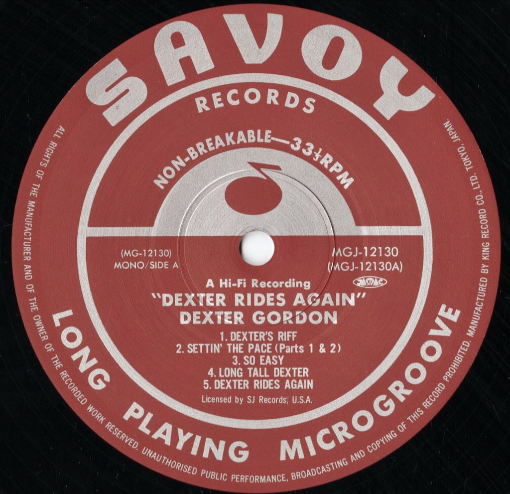 Dexter Gordon - Dexter Rides Again (MGJ-12130) 1985 JPN Savoy|中古LP