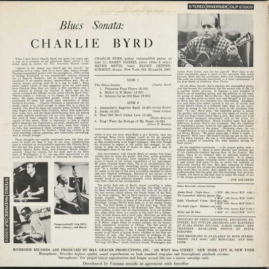 Charlie Byrd - Blues Sonata (OLP 93009) 1961 NLD Riverside|中古LP