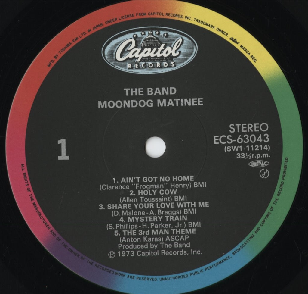 The Band - Moondog Matinee (ECS-63043) 1984 JPN Capitol|中古LP