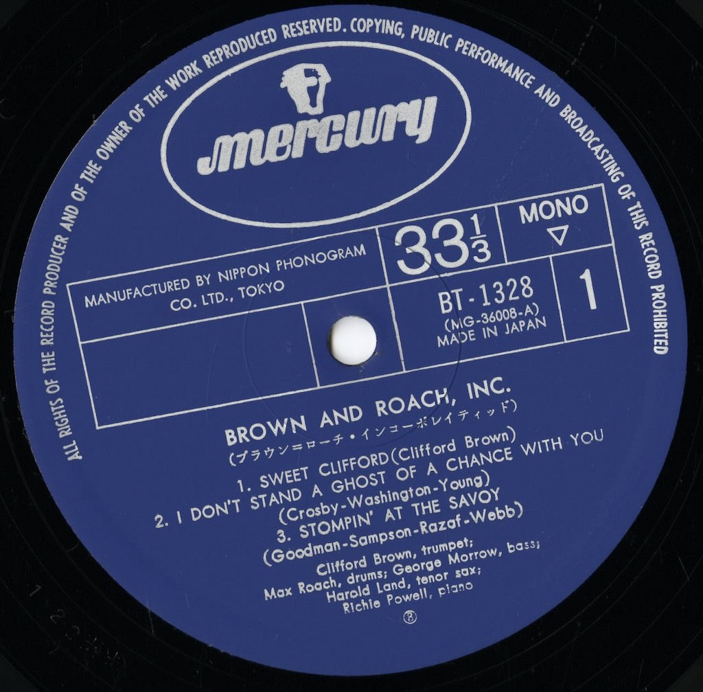 Clifford Brown and Max Roach / クリフォード・ブラウン マックス・ローチ / Brown And Roach Incorporated (BT-1328)