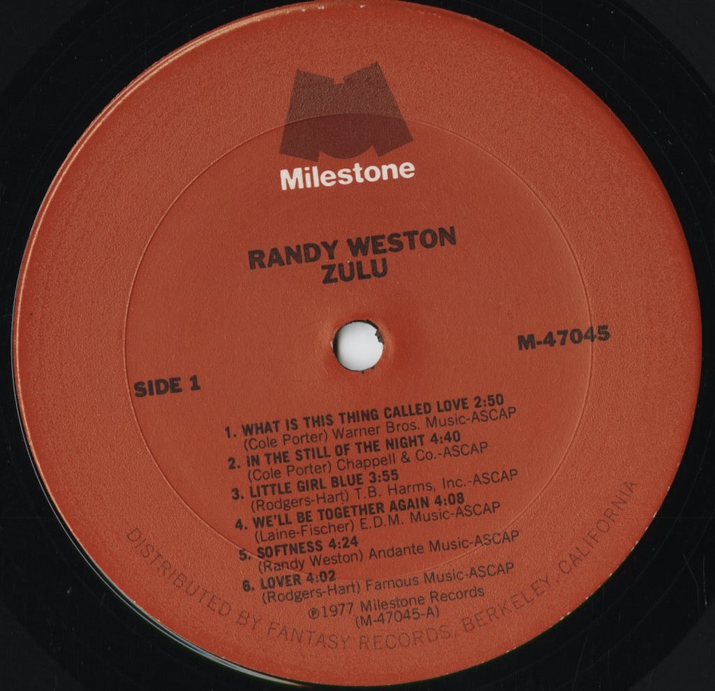 Randy Weston - Zulu (M-47045) 1977 US Milestone|中古LP