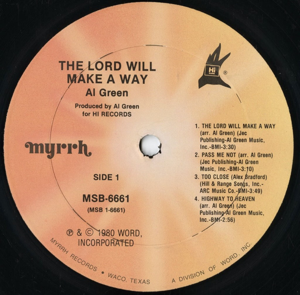 Al Green - The Lord Will Make A Way (MSB-6661) 1980 US Myrrh|中古LP
