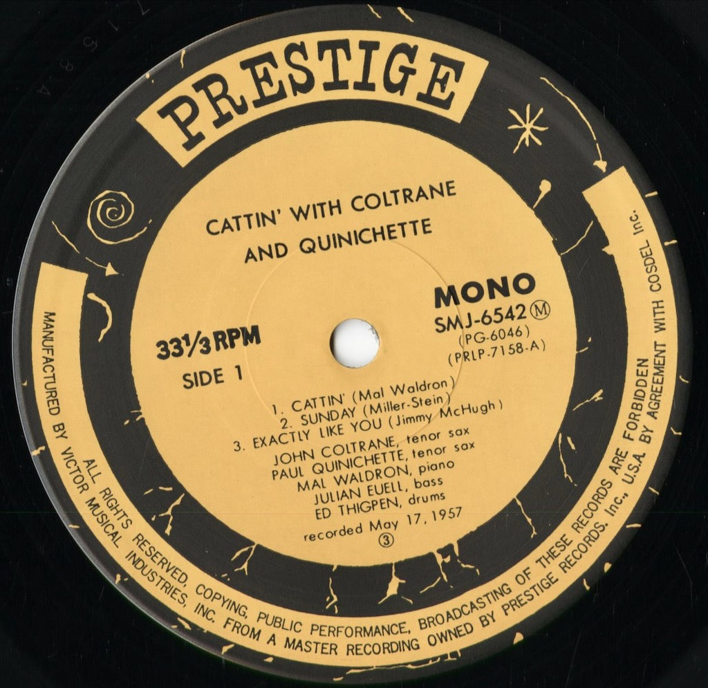 John Coltrane - Cattin' With Coltrane And Quinichette (SMJ-6542M) 1977 JPN Prestige|中古LP